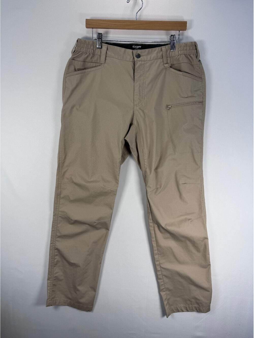 CQR Khaki Ripstop Tactical Cargo Hiking Work Military Pants Mens 34x32  EDC